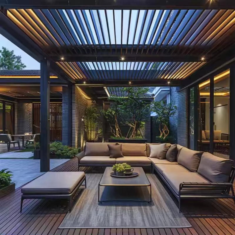 LivingHome SkyShade Electric Adjustable Aluminum Pergola