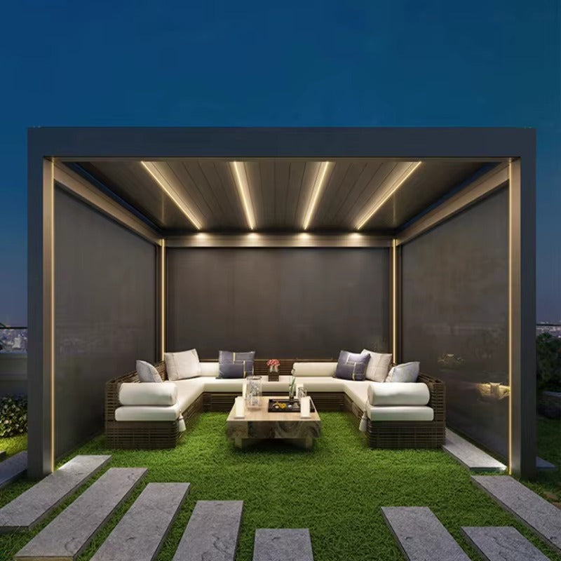 LivingHome SkyShade Electric Adjustable Aluminum Pergola